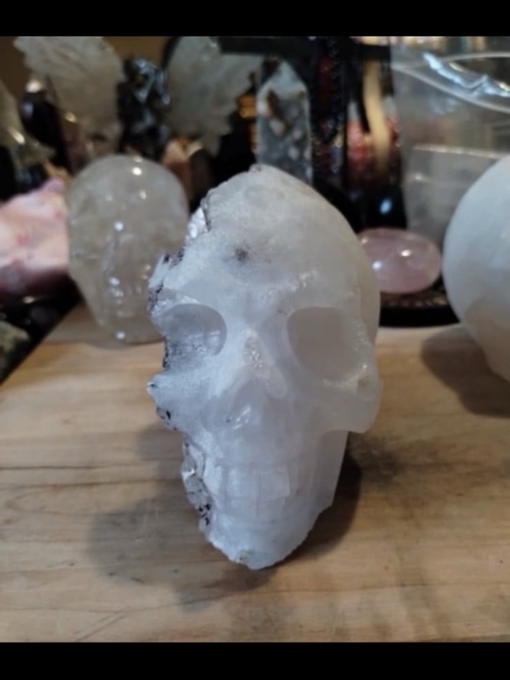 Apophyllite skull specimen
